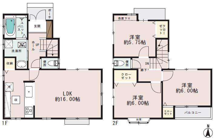 Floor plan. 17.8 million yen, 3LDK, Land area 84.87 sq m , Building area 81.35 sq m