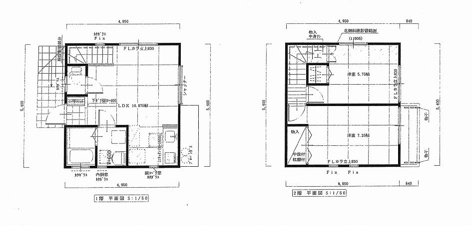 Floor plan. 17.5 million yen, 2LDK, Land area 53.6 sq m , Building area 53.46 sq m