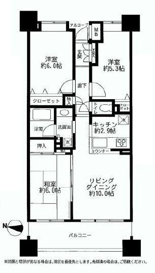 Floor plan. 3LDK, Price 25,800,000 yen, Footprint 67.1 sq m , Balcony area 12 sq m