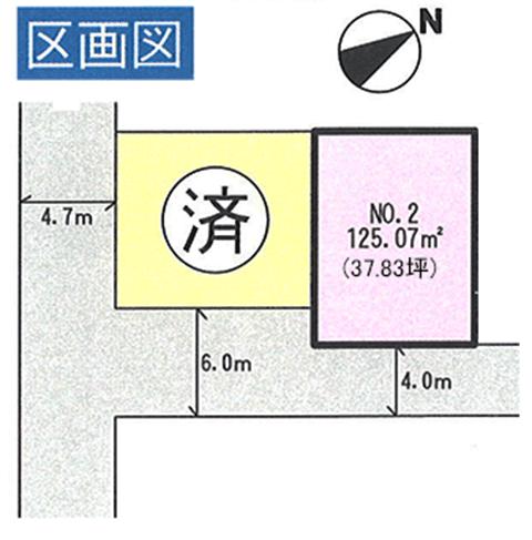 Compartment figure. Land price 25,800,000 yen, Land area 125.07 sq m