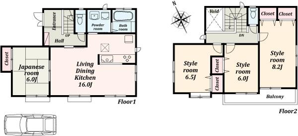 Floor plan. (1 Building), Price 35,800,000 yen, 4LDK, Land area 118.41 sq m , Building area 101.43 sq m