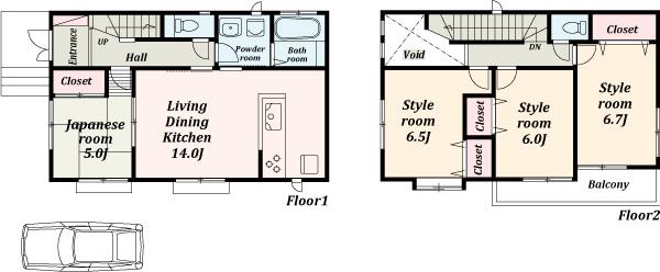 Floor plan. (3 Building), Price 34,800,000 yen, 4LDK, Land area 137.65 sq m , Building area 86.47 sq m