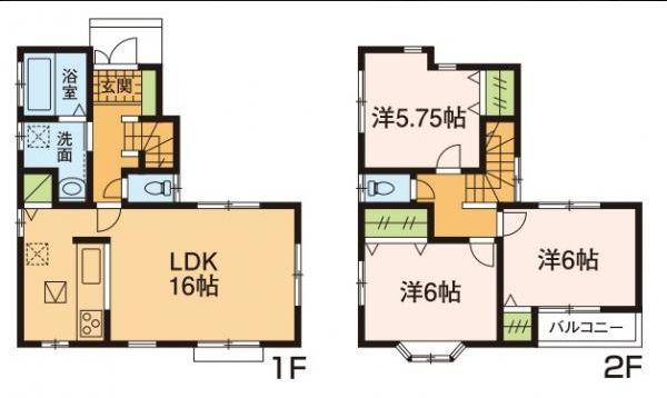 Floor plan. 18,800,000 yen, 3LDK, Land area 84.87 sq m , Building area 81.35 sq m