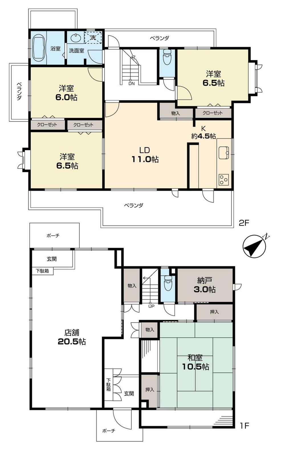 Floor plan. 72,800,000 yen, 5LDK + S (storeroom), Land area 200.27 sq m , Building area 168.55 sq m