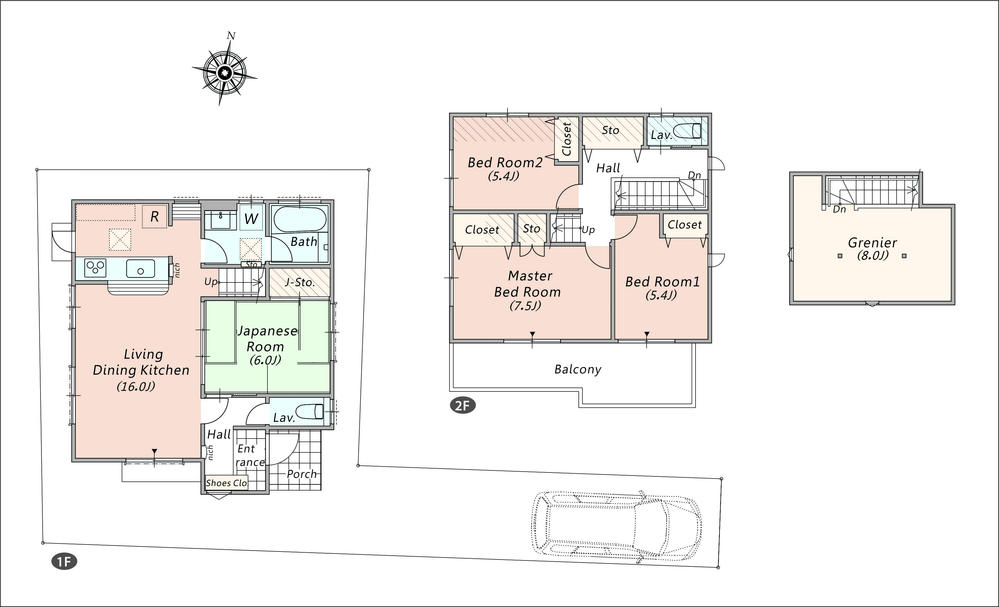 Floor plan. Tokagi 532m to kindergarten