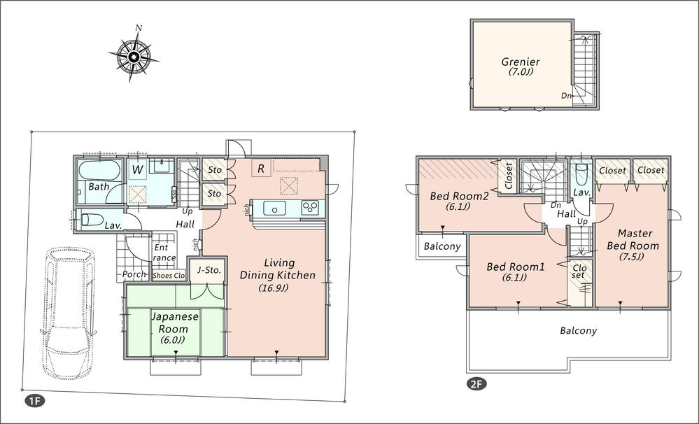 Floor plan. Tokagi 532m to kindergarten