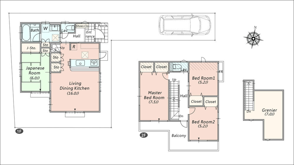 Floor plan. Tokagi 532m to kindergarten