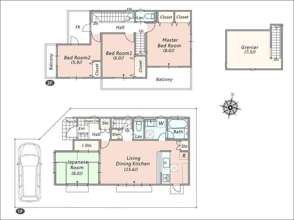 Floor plan. Tokagi 532m to kindergarten