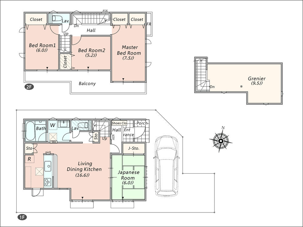 Floor plan. Tokagi 532m to kindergarten