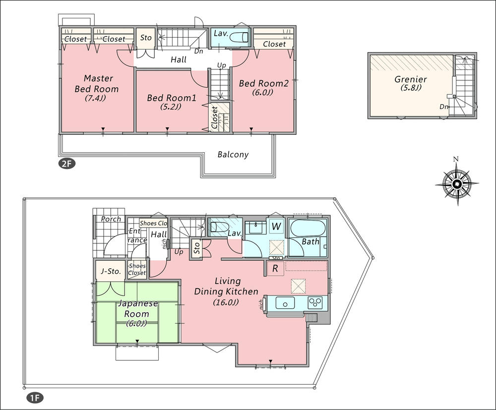 Floor plan. (14 Building), Price 40,800,000 yen, 4LDK+S, Land area 111.17 sq m , Building area 99.64 sq m