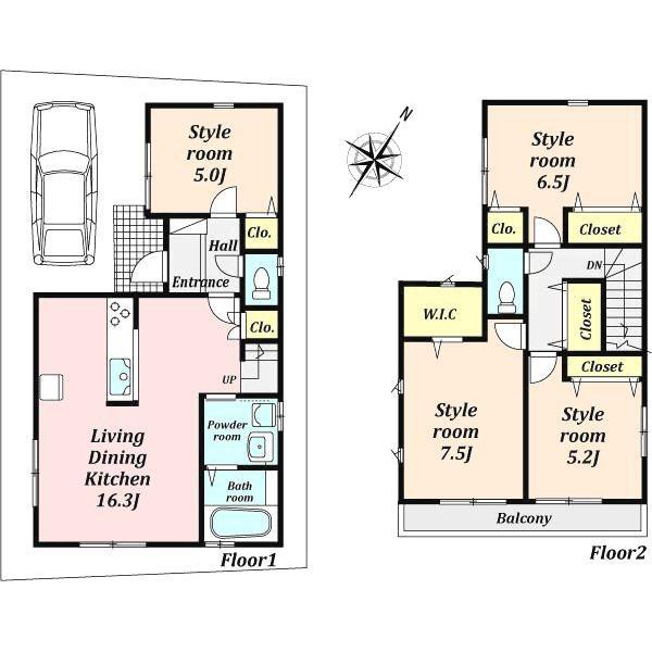 Floor plan. 41,800,000 yen, 4LDK, Land area 91.45 sq m , It is a building area of 96.88 sq m Floor