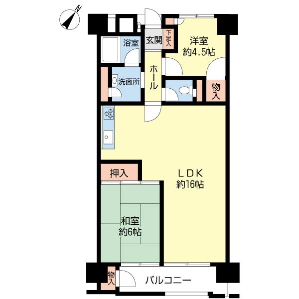 Floor plan. 3LDK, Price 12.8 million yen, Occupied area 60.51 sq m , Balcony area 6.13 sq m