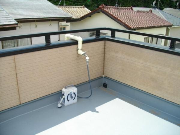 Balcony. Happy to clean because of the outside faucet!