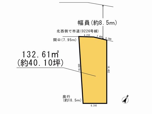 Compartment figure. Land price 32,800,000 yen, The breadth in the land area 132.61 sq m Motoyawata Station within walking distance, how is it?
