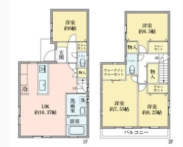 Floor plan. 41,800,000 yen, 4LDK, Land area 91.45 sq m , Building area 96.88 sq m