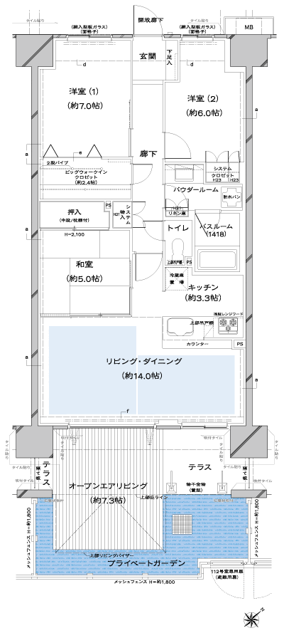 Floor: 3LDK + OL + BW + T + PG, occupied area: 80.46 sq m