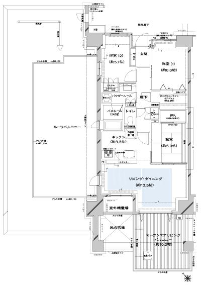 Floor: 3LDK + OB + BW + R, the occupied area: 75.73 sq m