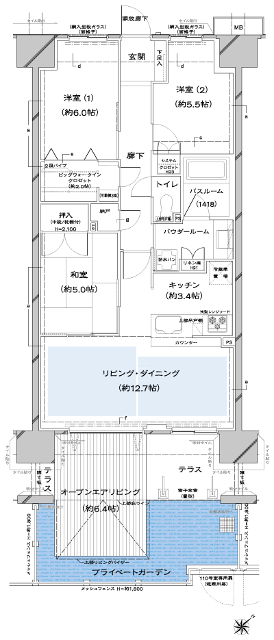 Floor: 3LDK + OL + BW + N + T + PG, occupied area: 75.02 sq m