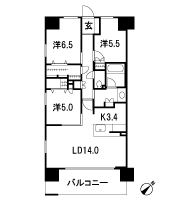Floor: 3LDK + BW, the occupied area: 78.04 sq m