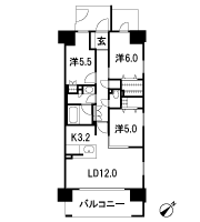 Floor: 3LDK + W + N, the area occupied: 72.6 sq m