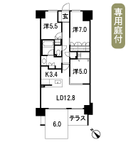 Floor: 3LDK + OL + N + T + PG, occupied area: 75.02 sq m