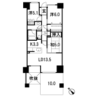 Floor: 3LDK + OB + BW, the occupied area: 75.73 sq m