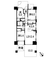 Floor: 3LDK + OB + BW, the occupied area: 72.74 sq m