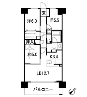 Floor: 3LDK + BW + N, the occupied area: 75.02 sq m