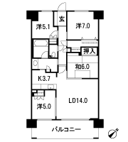 Floor: 4LDK + BW, the occupied area: 90.14 sq m