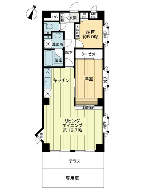 Floor plan. 1LDK + S (storeroom), Price 10.8 million yen, Footprint 70.4 sq m