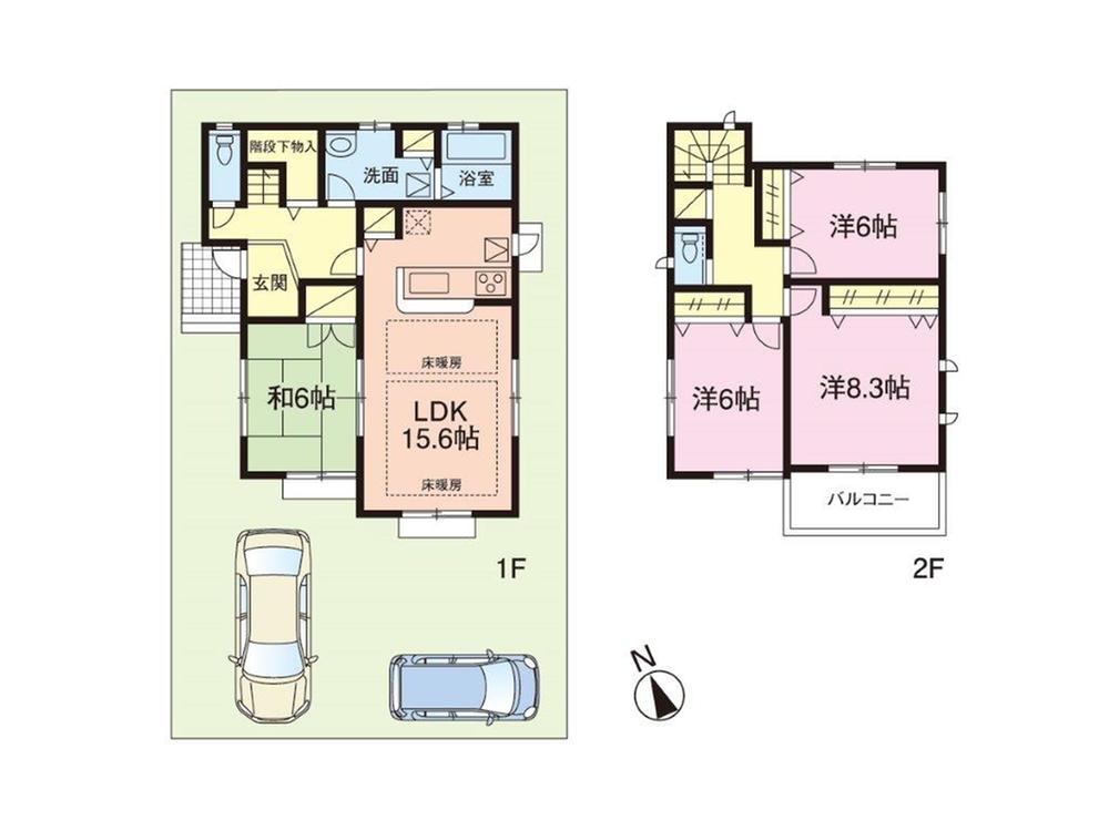 Floor plan. (3 Building), Price 36,800,000 yen, 4LDK, Land area 146.75 sq m , Building area 105.16 sq m