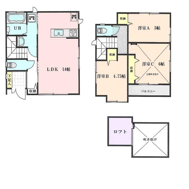 Floor plan. 32,800,000 yen, 3LDK, Land area 90.3 sq m , Building area 75.34 sq m