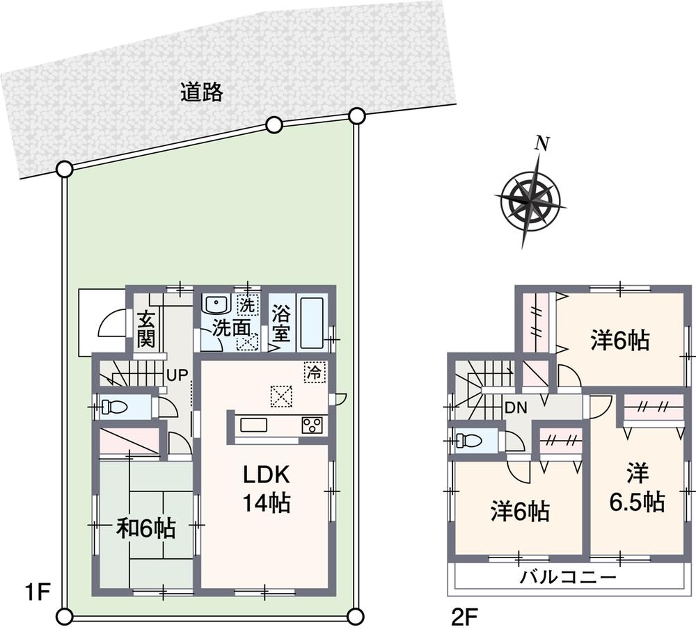 Floor plan. (Building 2), Price 32,800,000 yen, 4LDK, Land area 110 sq m , Building area 93.57 sq m