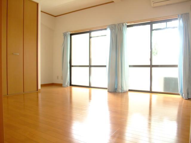 Living and room. Clean flooring in wide closet!