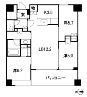 Floor: 3LDK + WIC + SC, occupied area: 70.82 sq m