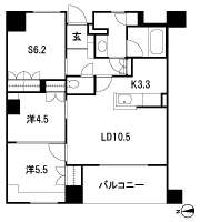 Floor: 2LDK + S, the occupied area: 66.94 sq m