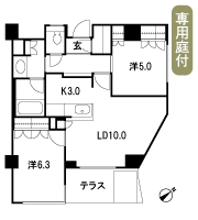 Floor: 2LDK + SC, occupied area: 57.96 sq m