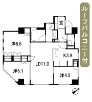 Floor: 3LDK, occupied area: 67.03 sq m