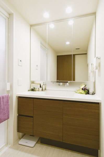 Easy care, Bowl-integrated counter adoption of vanity room