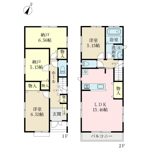 Floor plan. 42,800,000 yen, 2LDK+2S, Land area 99.1 sq m , Building area 92.33 sq m