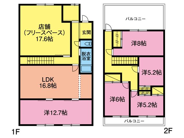 Floor plan. 57,800,000 yen, 5LDK, Land area 154.23 sq m , Building area 137.15 sq m