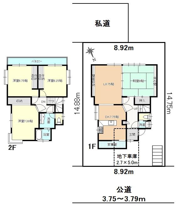 Floor plan. 25,800,000 yen, 4LDK, Land area 132.24 sq m , Building area 105.37 sq m