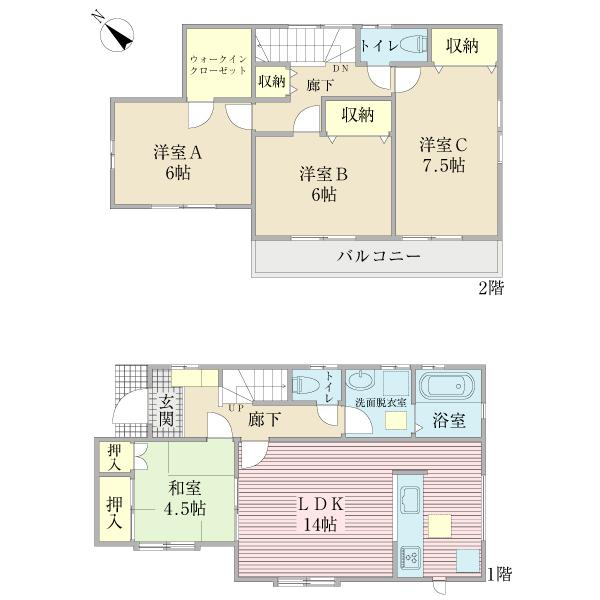Floor plan. 23.8 million yen, 4LDK, Land area 122.86 sq m , Building area 96.87 sq m