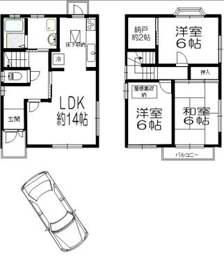 Floor plan. 18,800,000 yen, 3LDK + S (storeroom), Land area 133.06 sq m , Please enter the building area 78.24 sq m image caption. (100 characters)