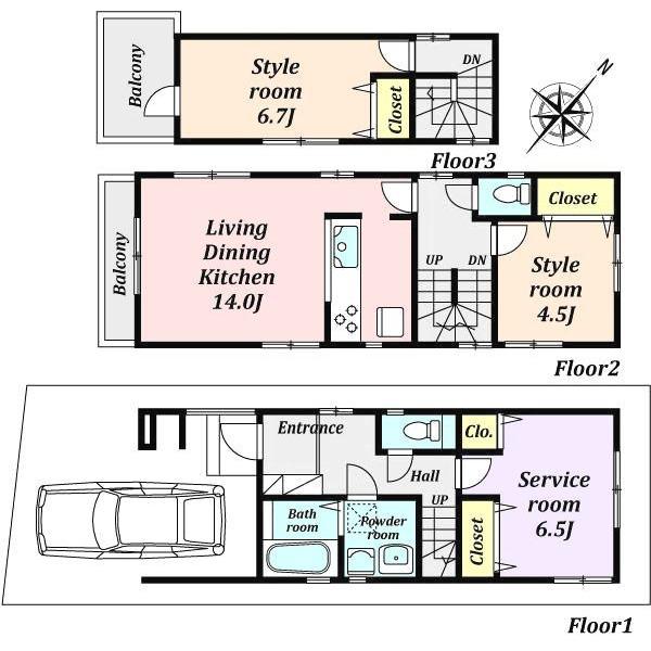 Floor plan. 35,800,000 yen, 2LDK + S (storeroom), Land area 68.62 sq m , It is a building area of 86.57 sq m floor plan