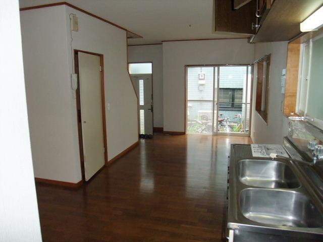 Living and room. Storage space under the stairs