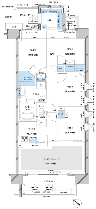 Floor: 4LDK + WIC, the occupied area: 84.34 sq m, Price: TBD