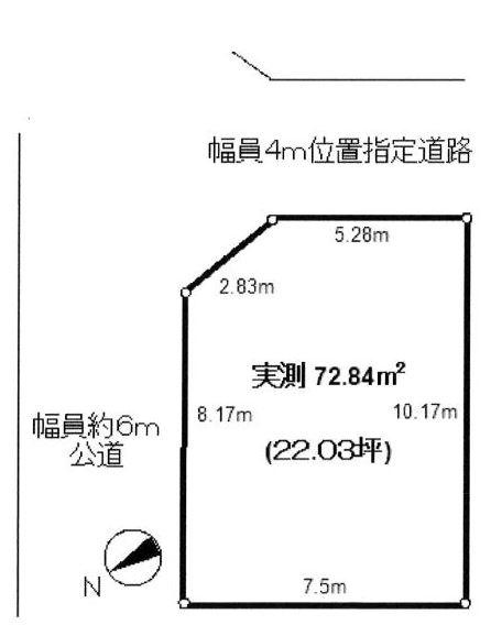 Compartment figure. Land price 13.8 million yen, Land area 72.84 sq m