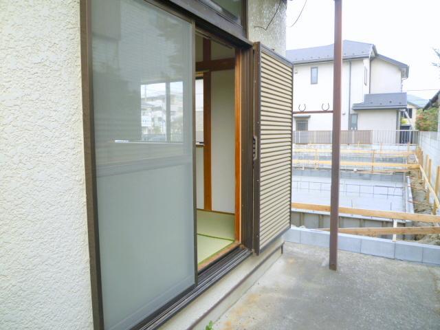 Balcony. With shutters