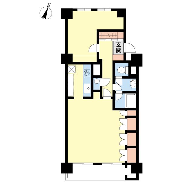 Floor plan. 1LDK, Price 24,800,000 yen, Occupied area 71.77 sq m , Balcony area 7.28 sq m